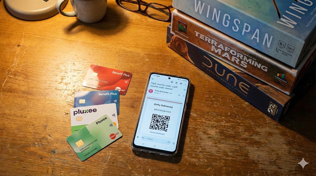 nákup deskových her za benefit plus a pluxee na knihy dobrovský